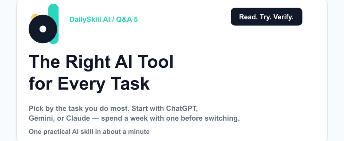 There Are So Many AI Tools — Which One Should I Actually Start With? — dailyskill.ai AI tips for beginners