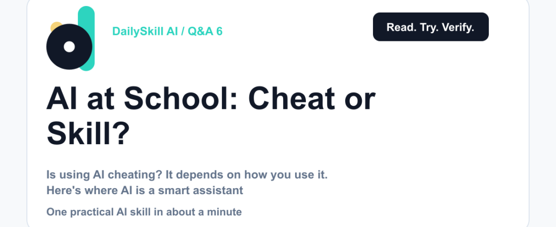 Is Using AI for Work or School Cheating? — dailyskill.ai AI tips for beginners