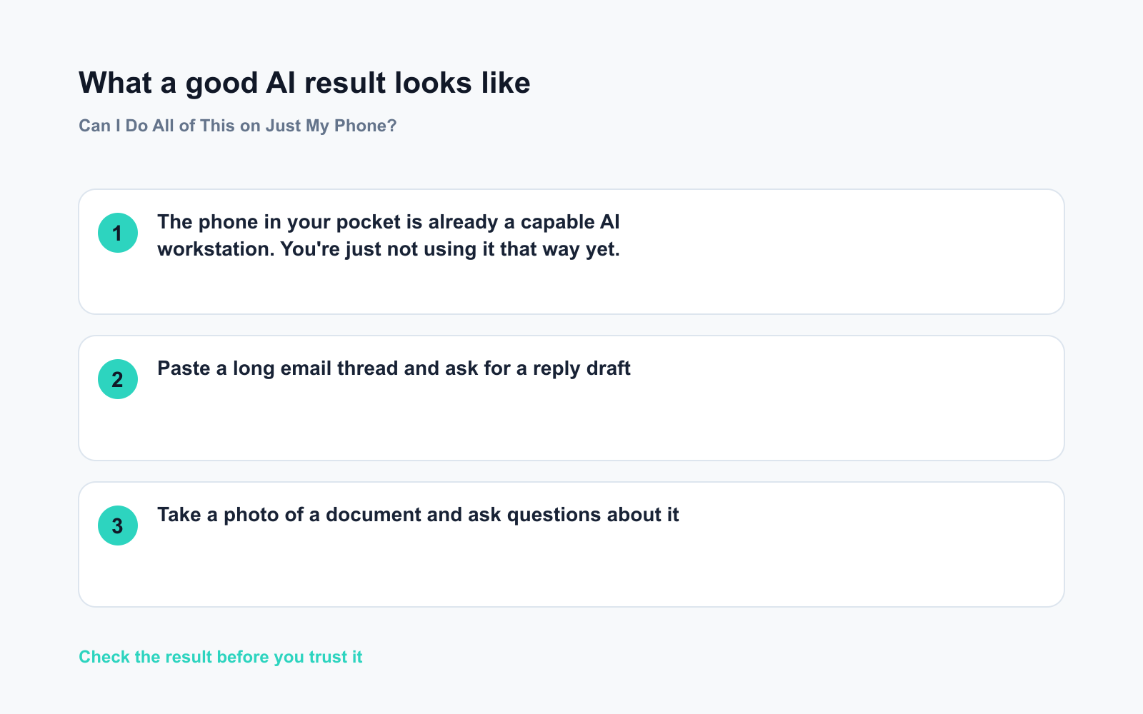 Can I Do All of This on Just My Phone? - Expected AI result visual