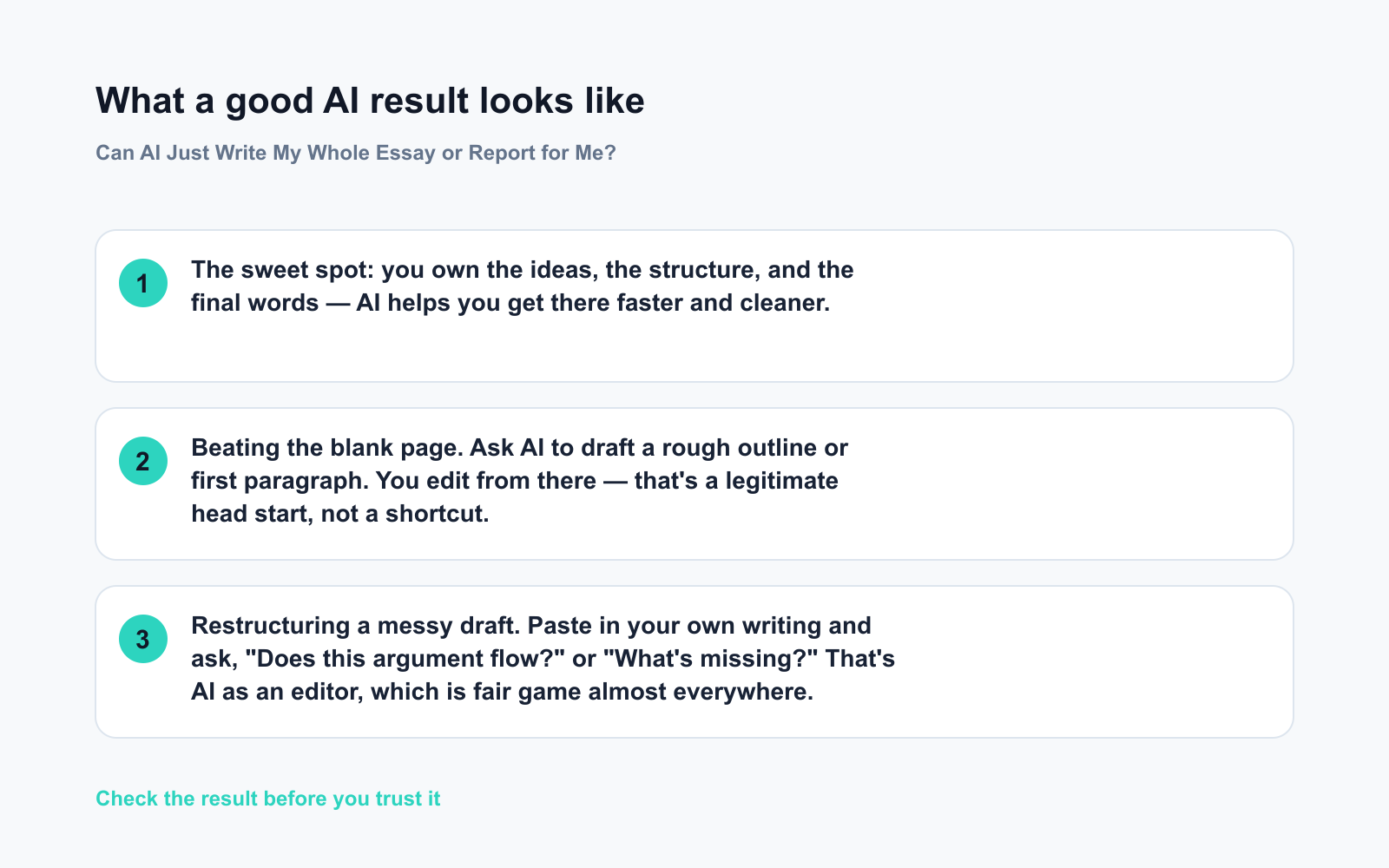 Can AI Just Write My Whole Essay or Report for Me? - Expected AI result visual