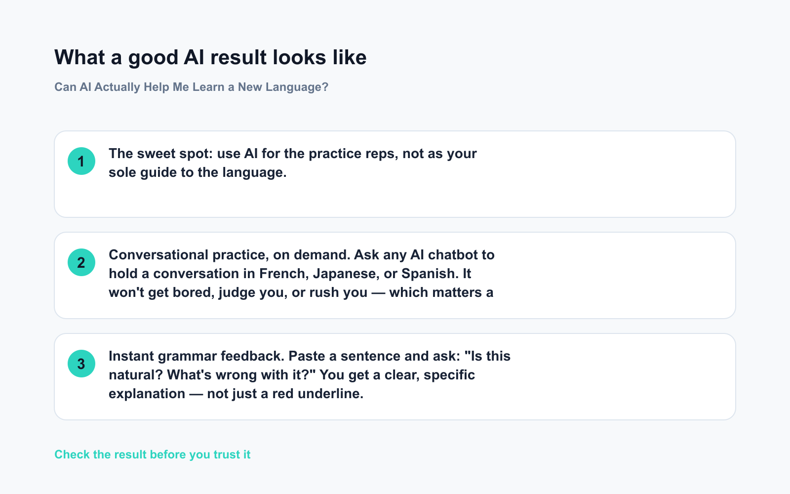 Can AI Actually Help Me Learn a New Language? - Expected AI result visual
