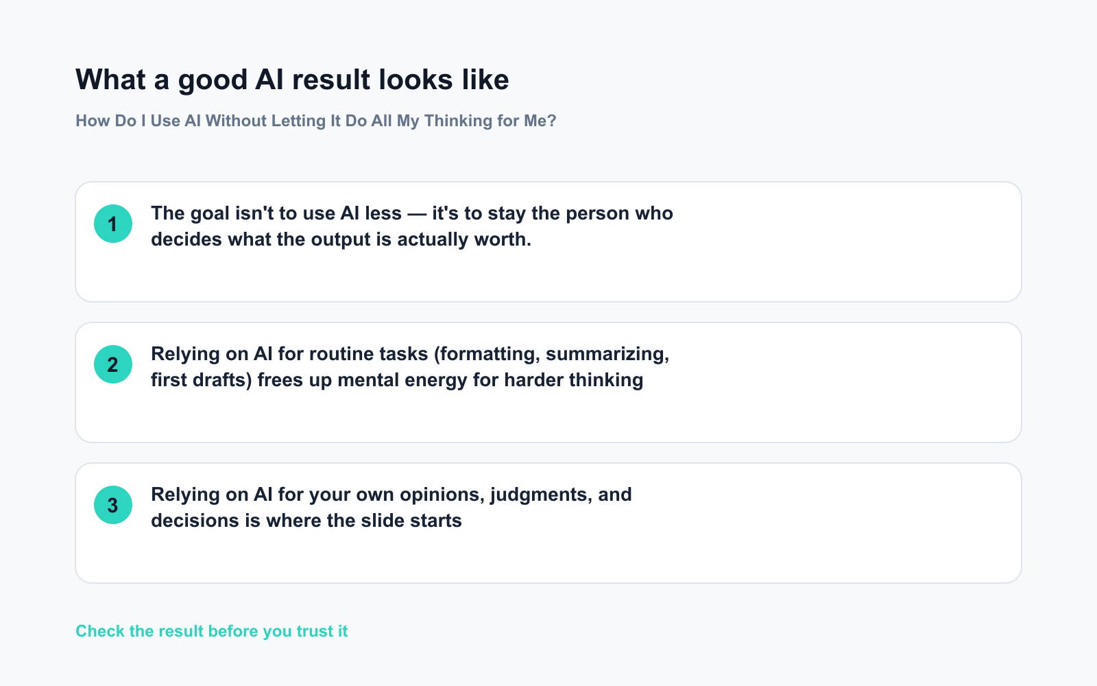 How Do I Use AI Without Letting It Do All My Thinking for Me? - Expected AI result visual