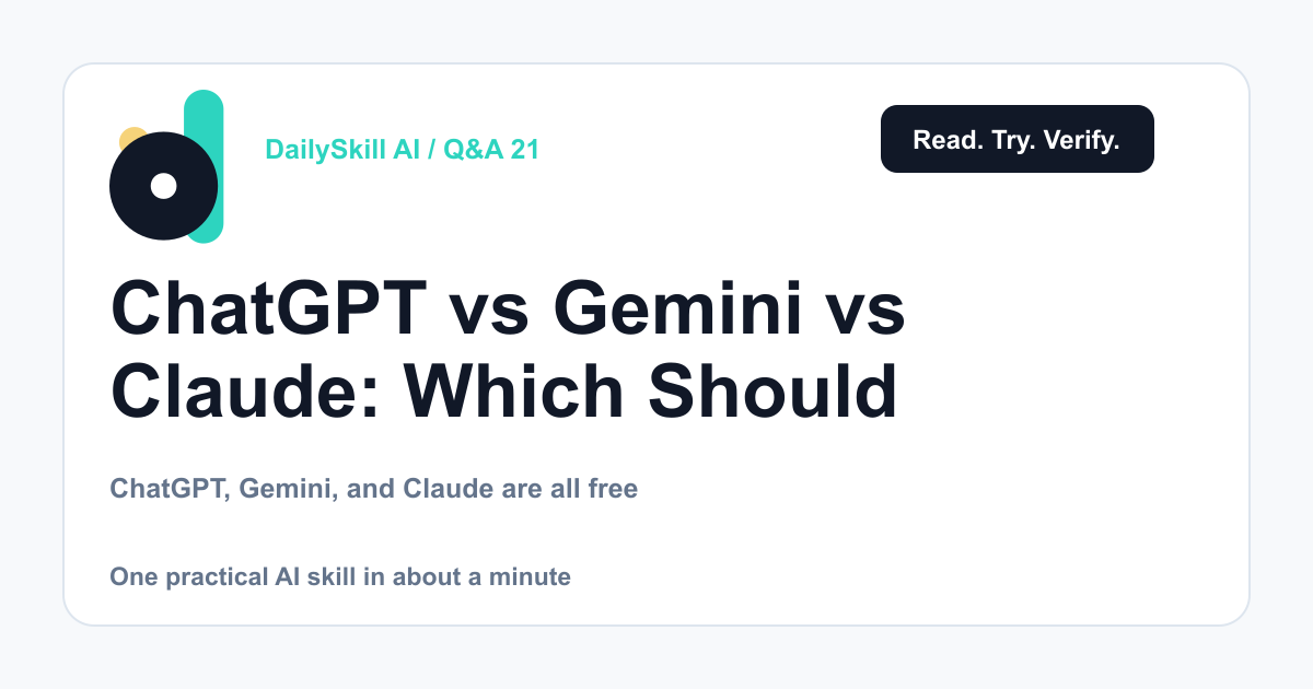 ChatGPT vs Gemini vs Claude: Which Should a Beginner Actually Use?