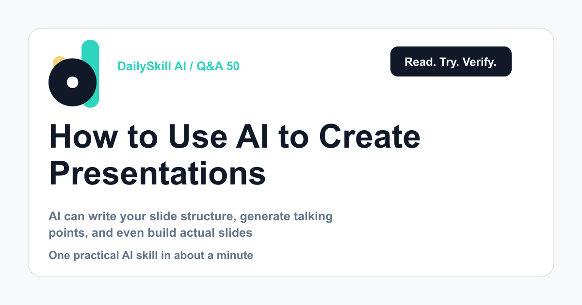 How to Use AI to Create Presentations (Slides, Outlines, and Talking Points)