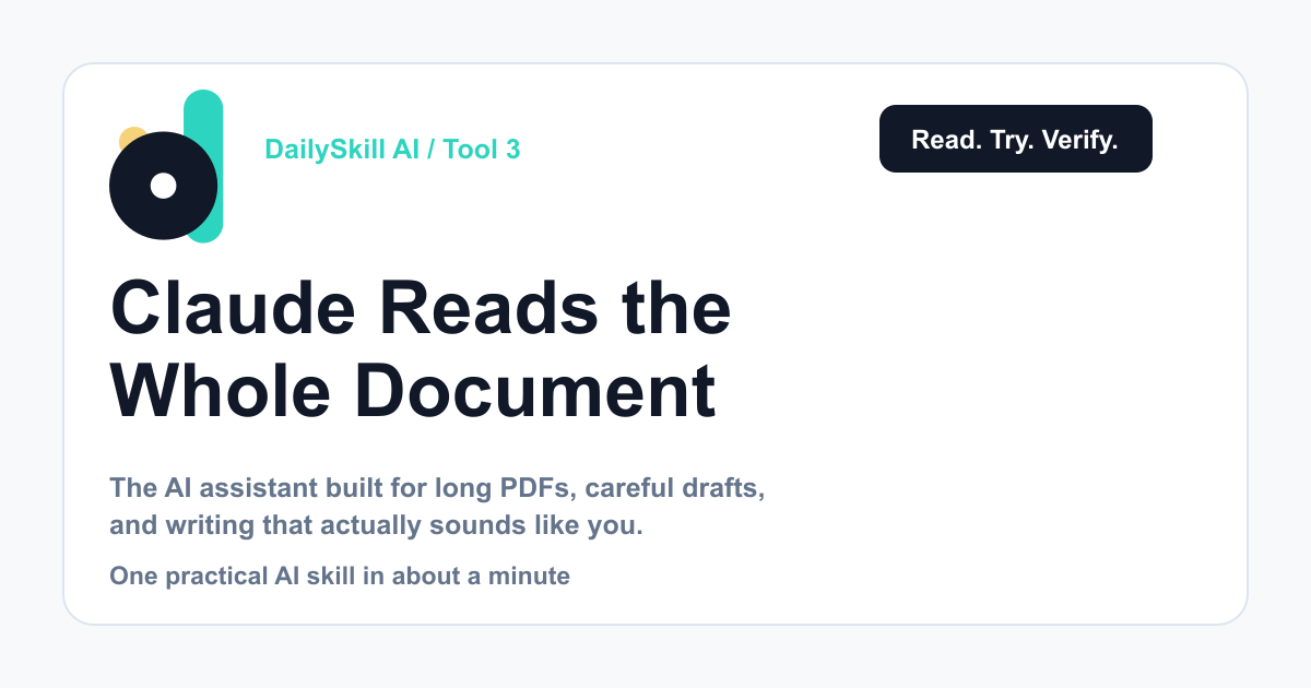 Claude — The AI Assistant That Actually Reads the Whole Document