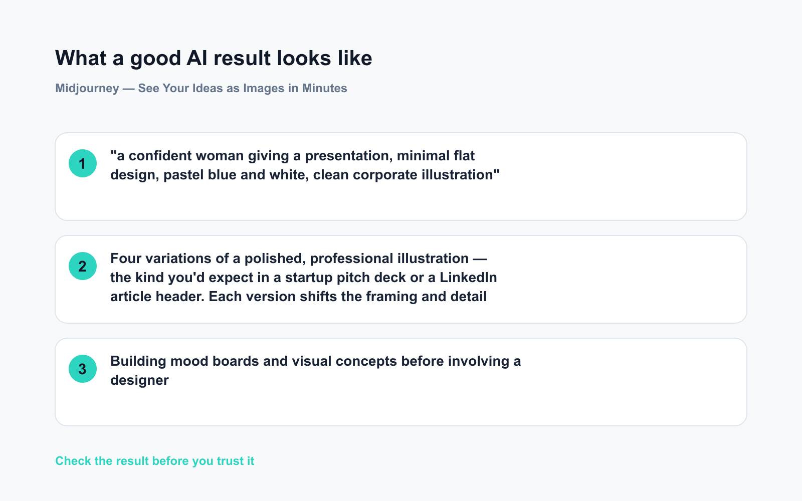 Midjourney — See Your Ideas as Images in Minutes - Expected AI result visual
