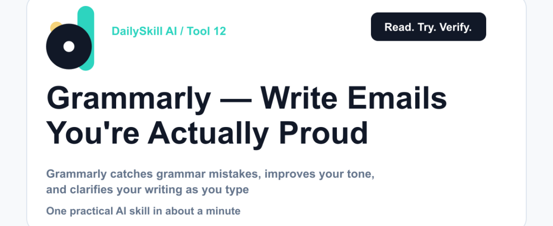 Grammarly — Write Emails You're Actually Proud to Send — dailyskill.ai AI tips for beginners