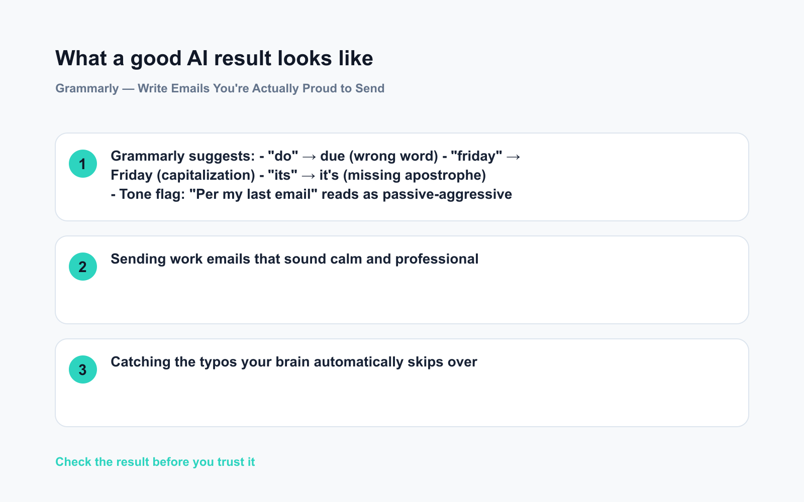 Grammarly — Write Emails You're Actually Proud to Send - Expected AI result visual