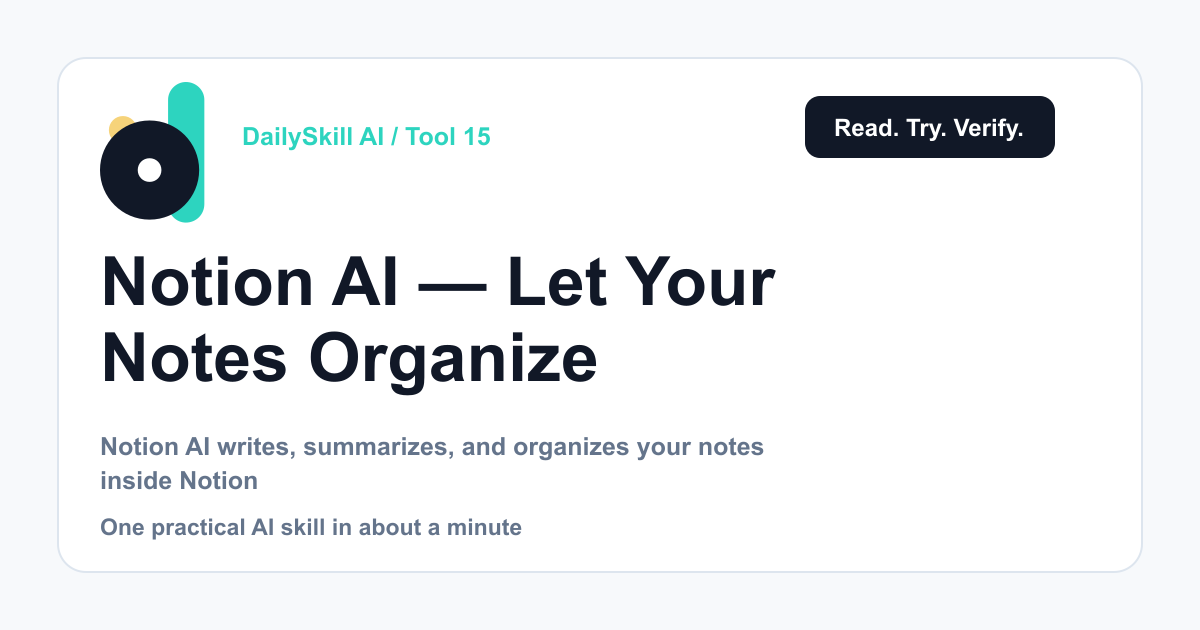 Notion AI — Let Your Notes Organize Themselves