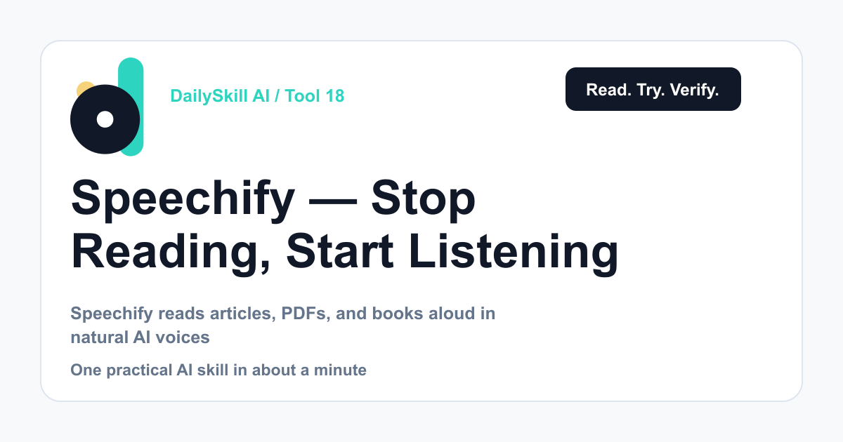 Speechify — Stop Reading, Start Listening