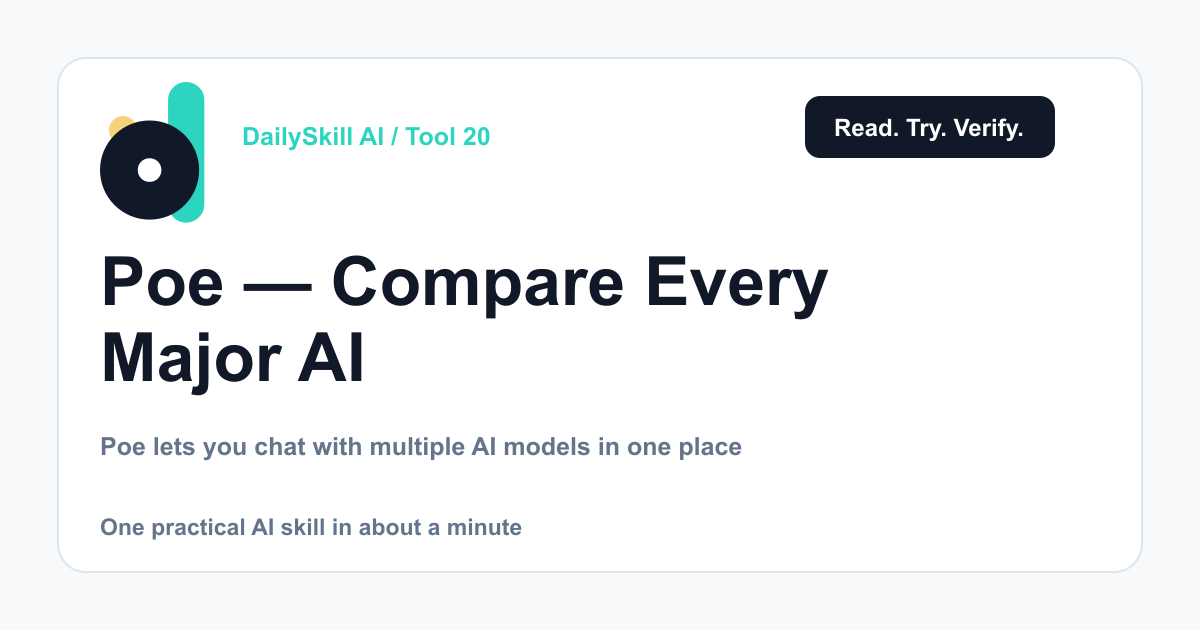 Poe — Compare Every Major AI Without Switching Apps
