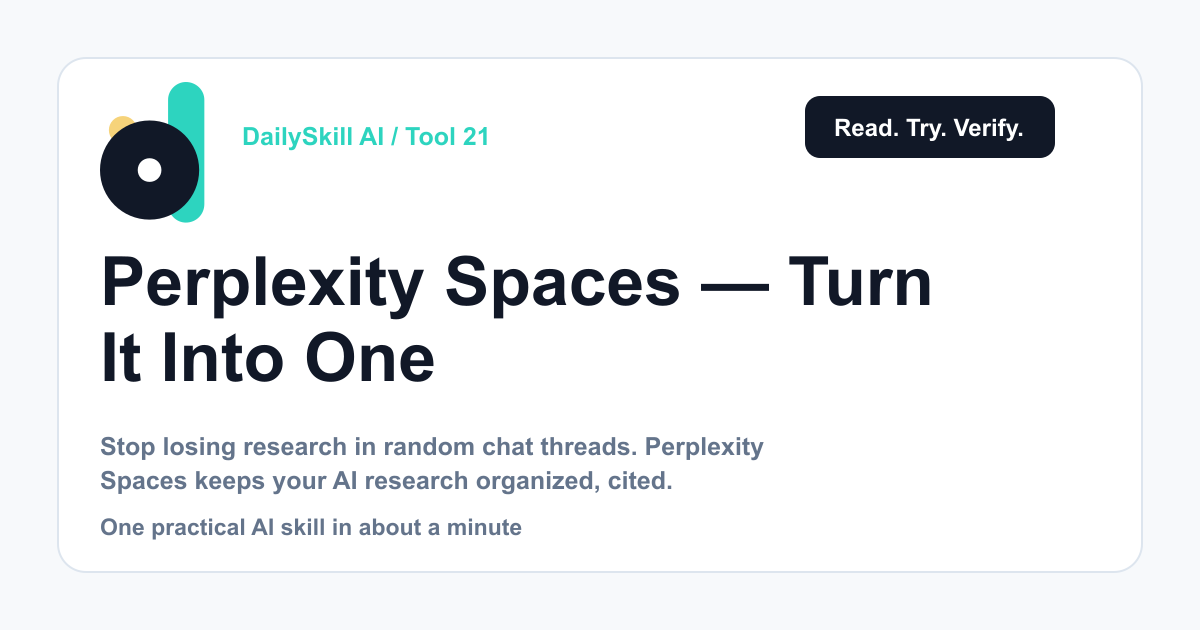 Perplexity Spaces — Turn Scattered Research Into One Clean, Sourced Page