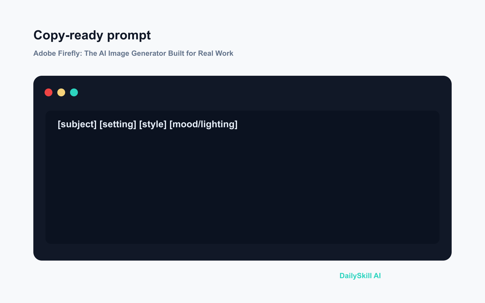 Adobe Firefly: The AI Image Generator Built for Real Work - Prompt input visual