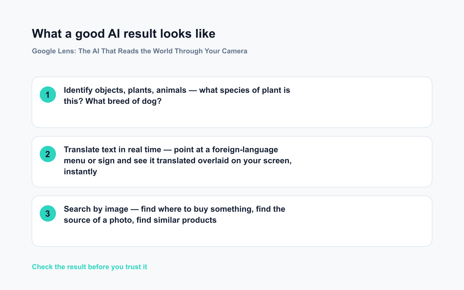 Google Lens: The AI That Reads the World Through Your Camera - Expected AI result visual