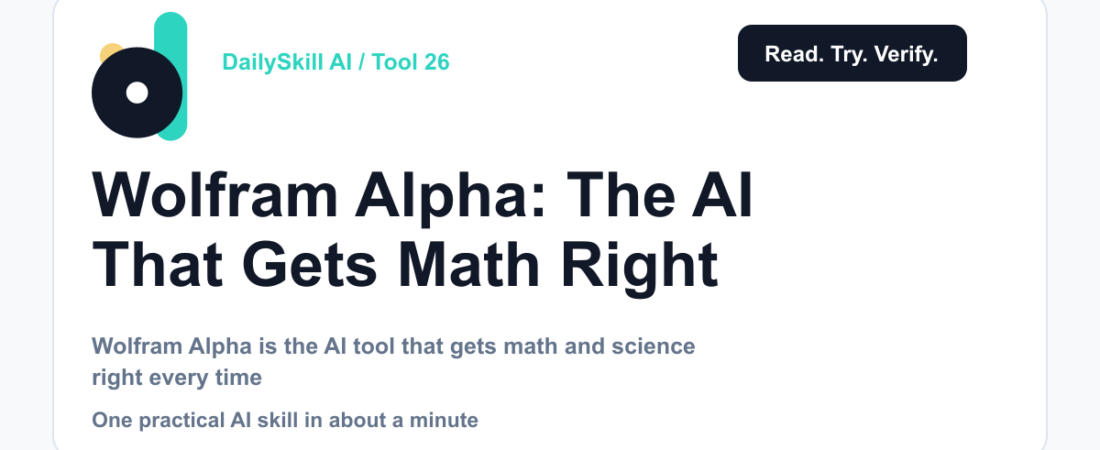 Wolfram Alpha: The AI That Gets Math Right — dailyskill.ai AI tips for beginners