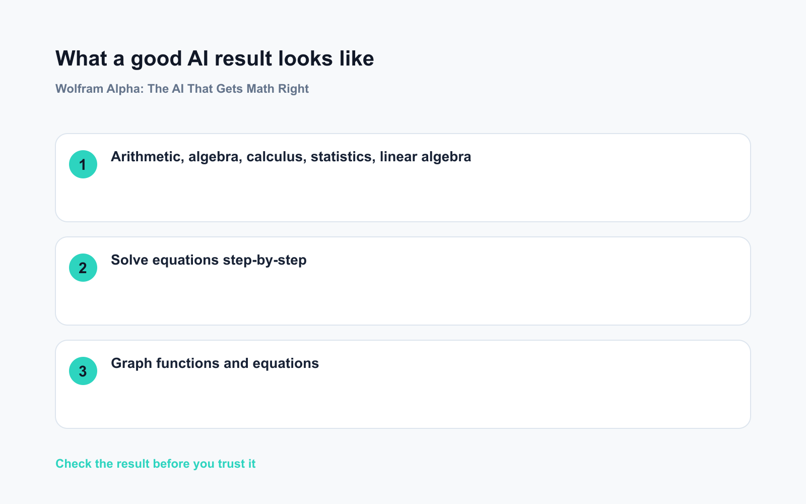 Wolfram Alpha: The AI That Gets Math Right - Expected AI result visual