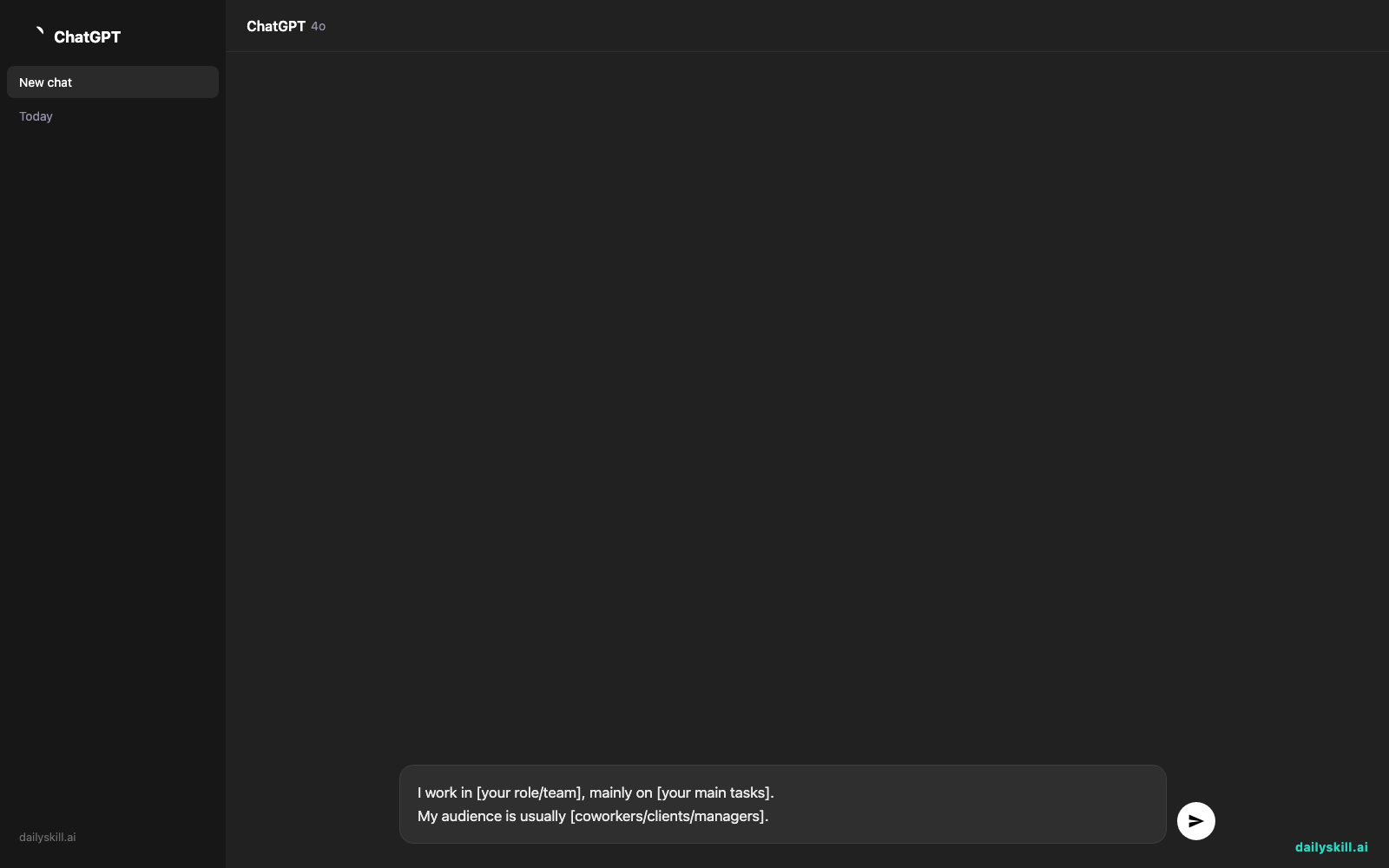 Stop Repeating Yourself to AI — Save Your Info Once, Forever - Prompt input visual