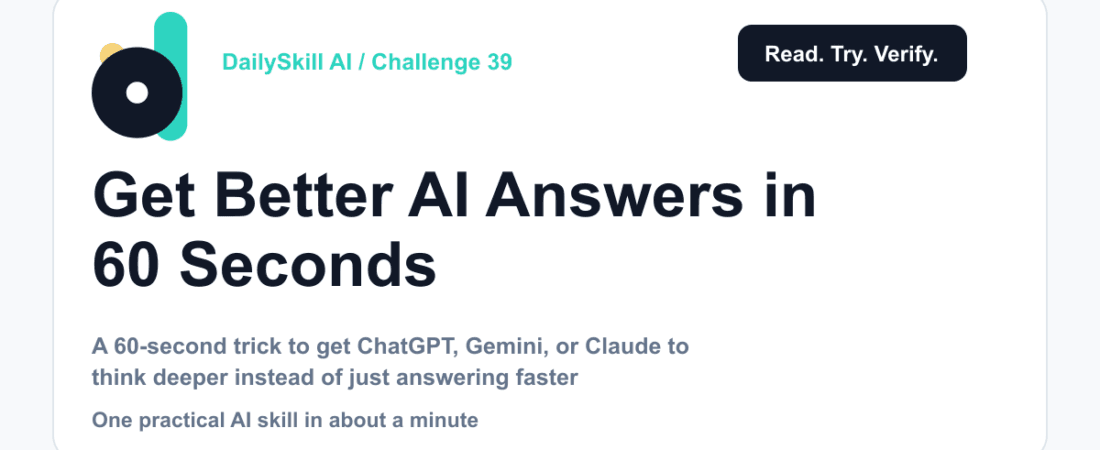 Get Better AI Answers in 60 Seconds: Turn On 'Deep Think' Mode — dailyskill.ai AI tips for beginners