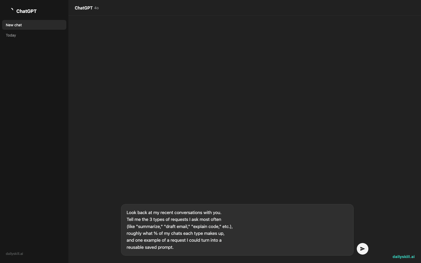 Find Your Most-Repeated AI Questions in 60 Seconds - Prompt input visual