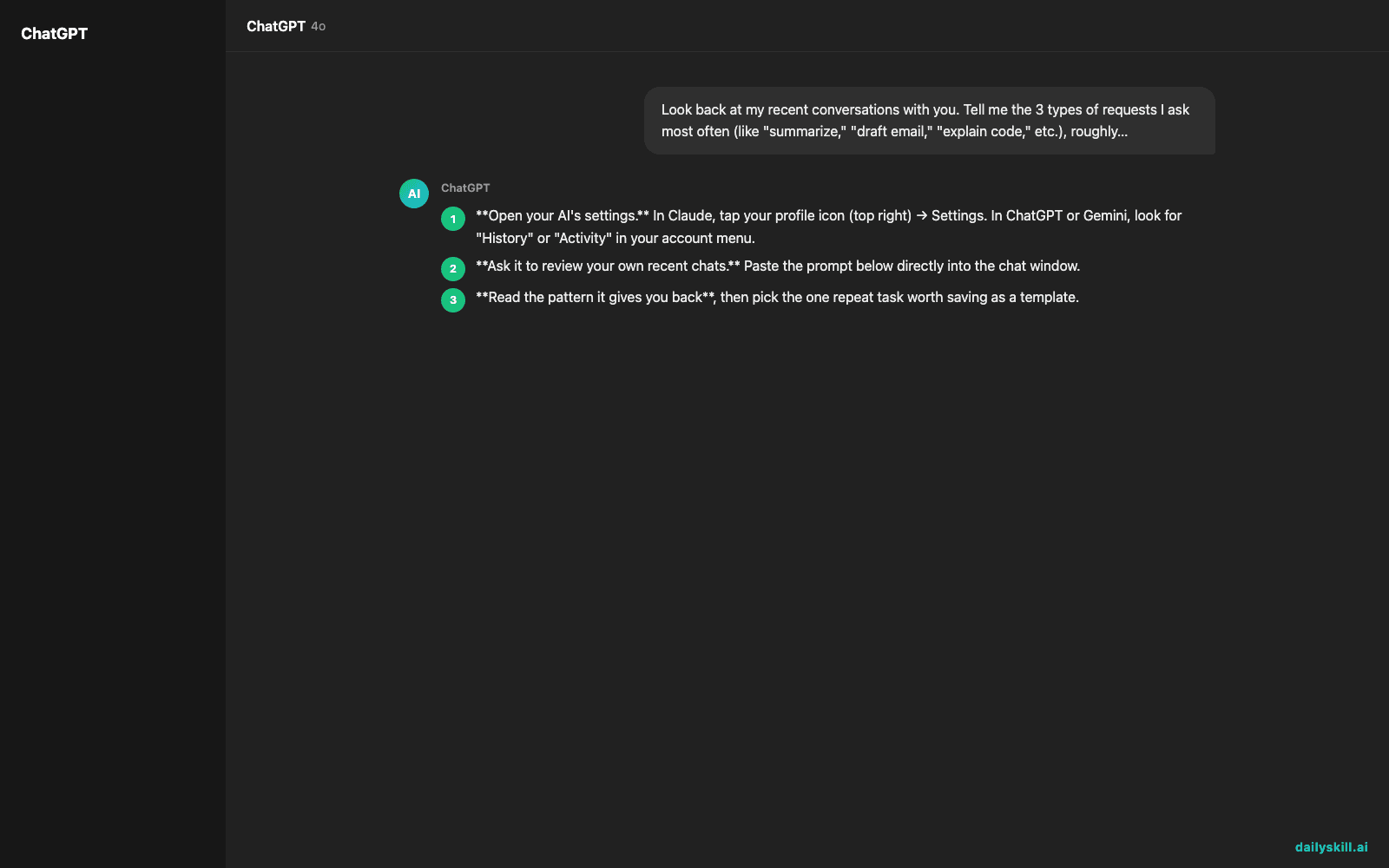 Find Your Most-Repeated AI Questions in 60 Seconds - Expected AI result visual