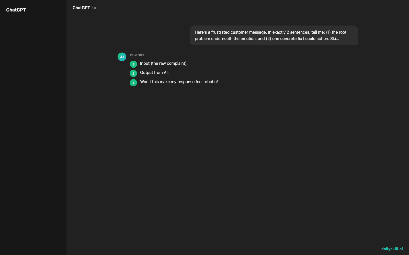 Turn a Customer Complaint Into Actionable Feedback in 60 Seconds - Expected AI result visual