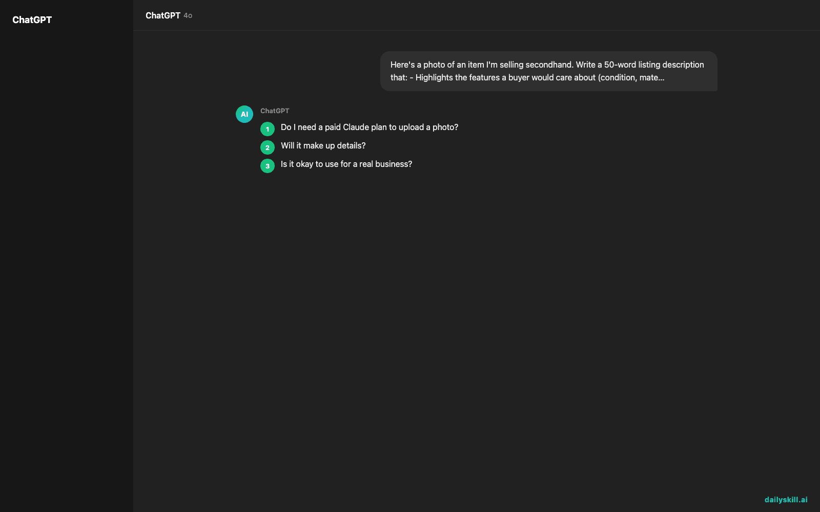 Turn a Product Photo Into a Sales Description in 60 Seconds - Expected AI result visual