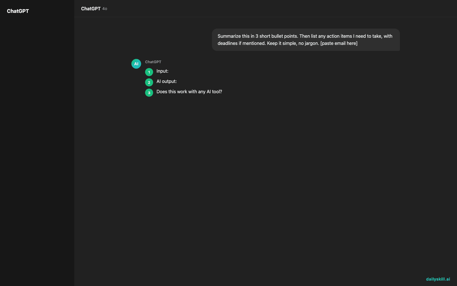 Turn Any Long Email Into a 10-Second Summary With AI - Expected AI result visual