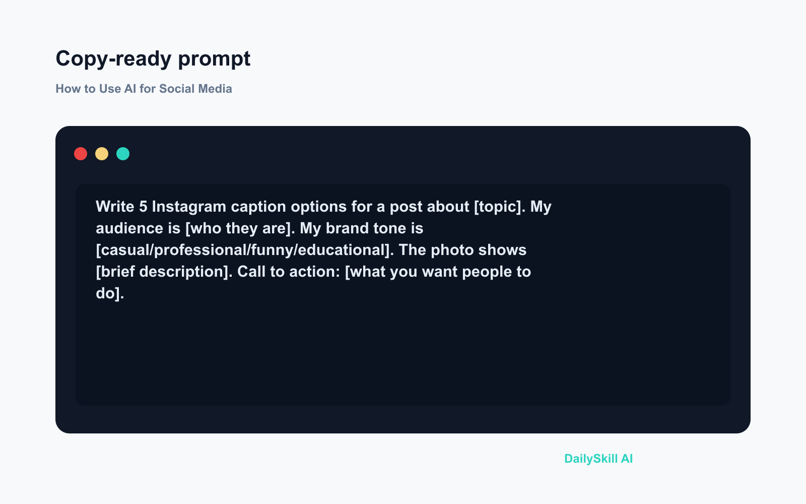 How to Use AI for Social Media - Prompt input visual