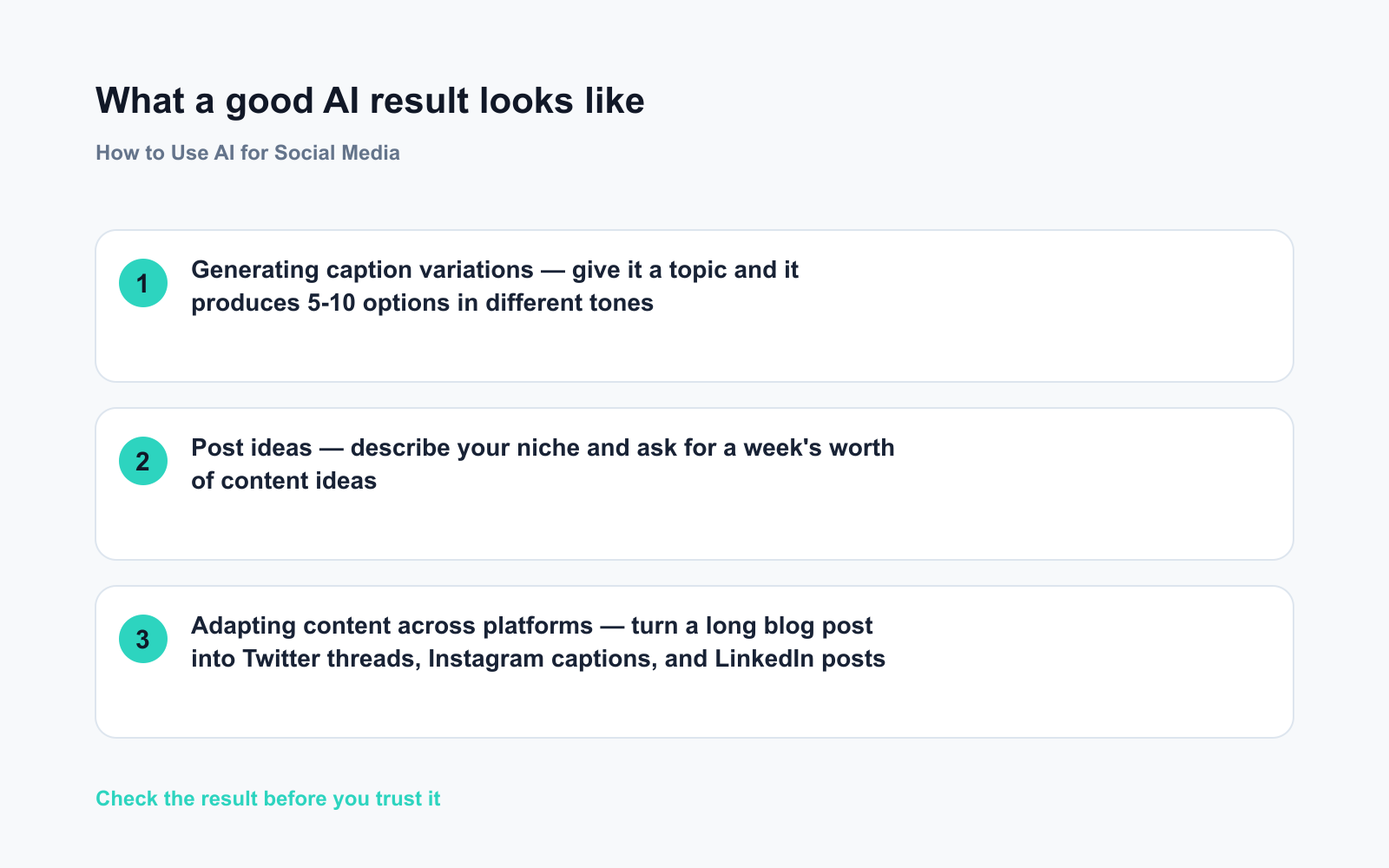 How to Use AI for Social Media - Expected AI result visual