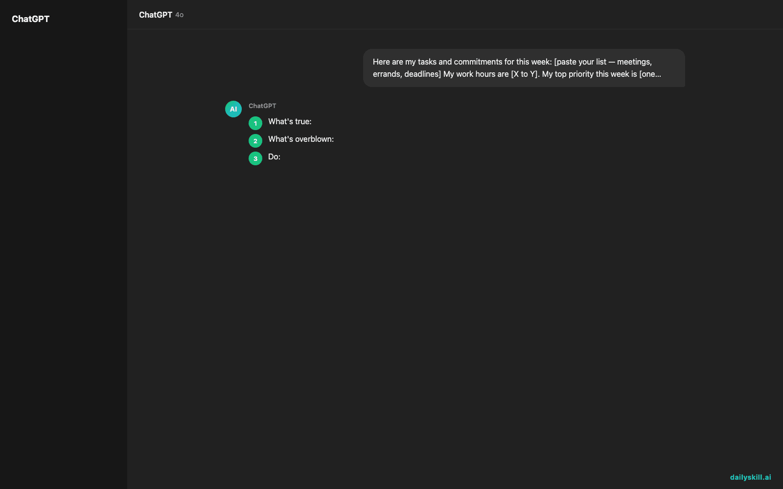 Can I use AI to plan my week and stay organized without it taking over? - Expected AI result visual
