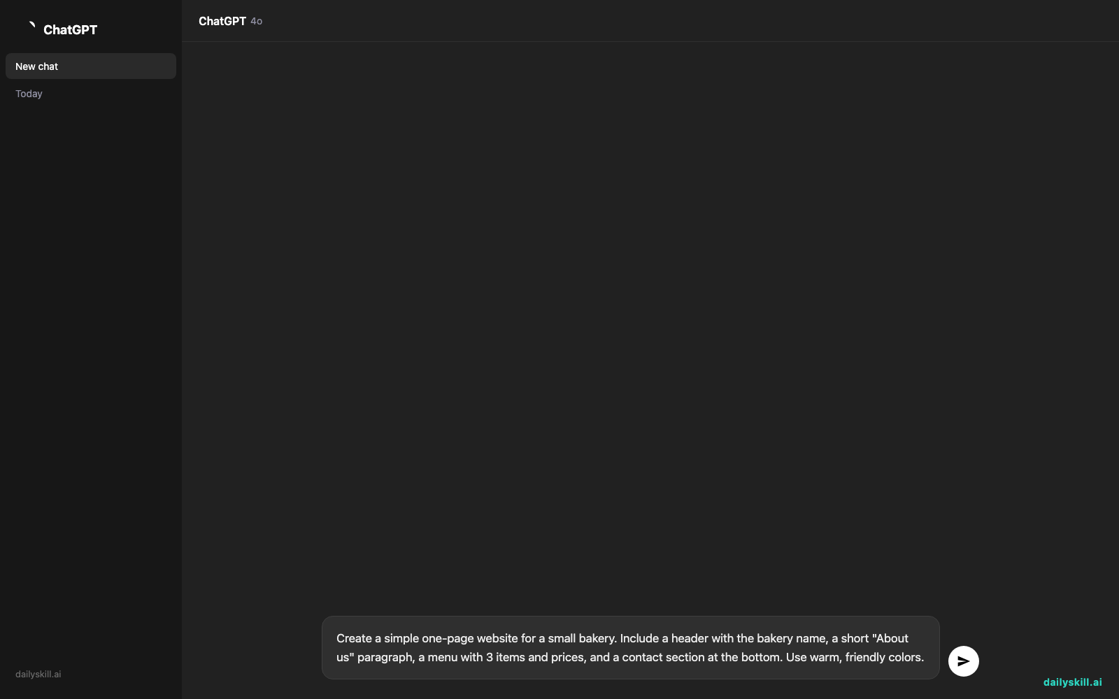 Claude Artifacts — turn a plain-English idea into a working page in minutes - Prompt input visual