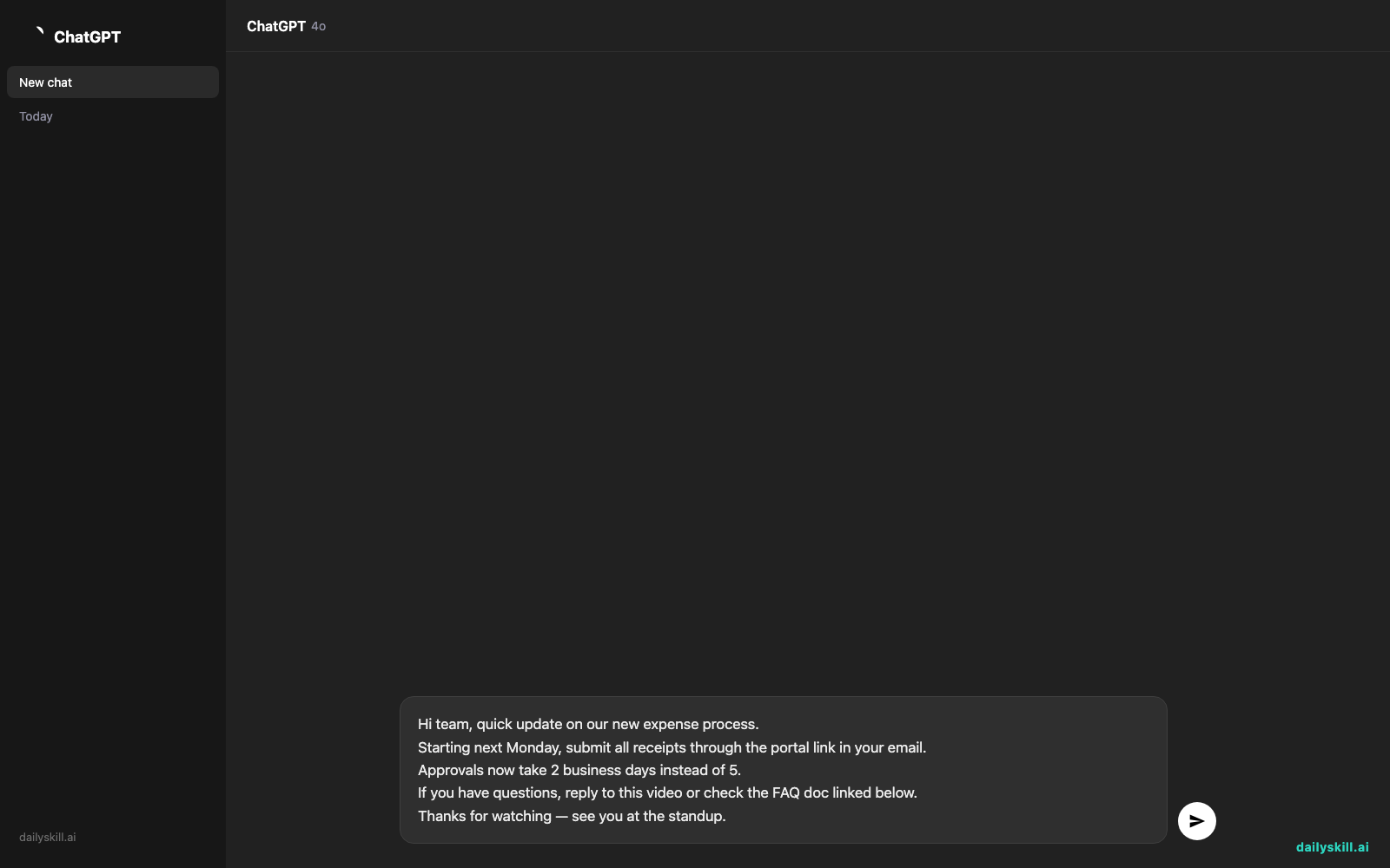 Synthesia — Turn Any Script Into a Professional Video Without Filming Yourself - Prompt input visual