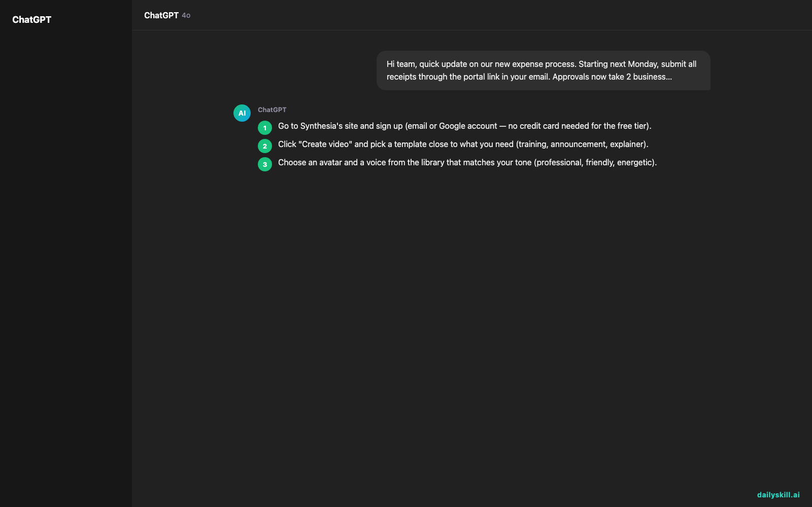 Synthesia — Turn Any Script Into a Professional Video Without Filming Yourself - Expected AI result visual