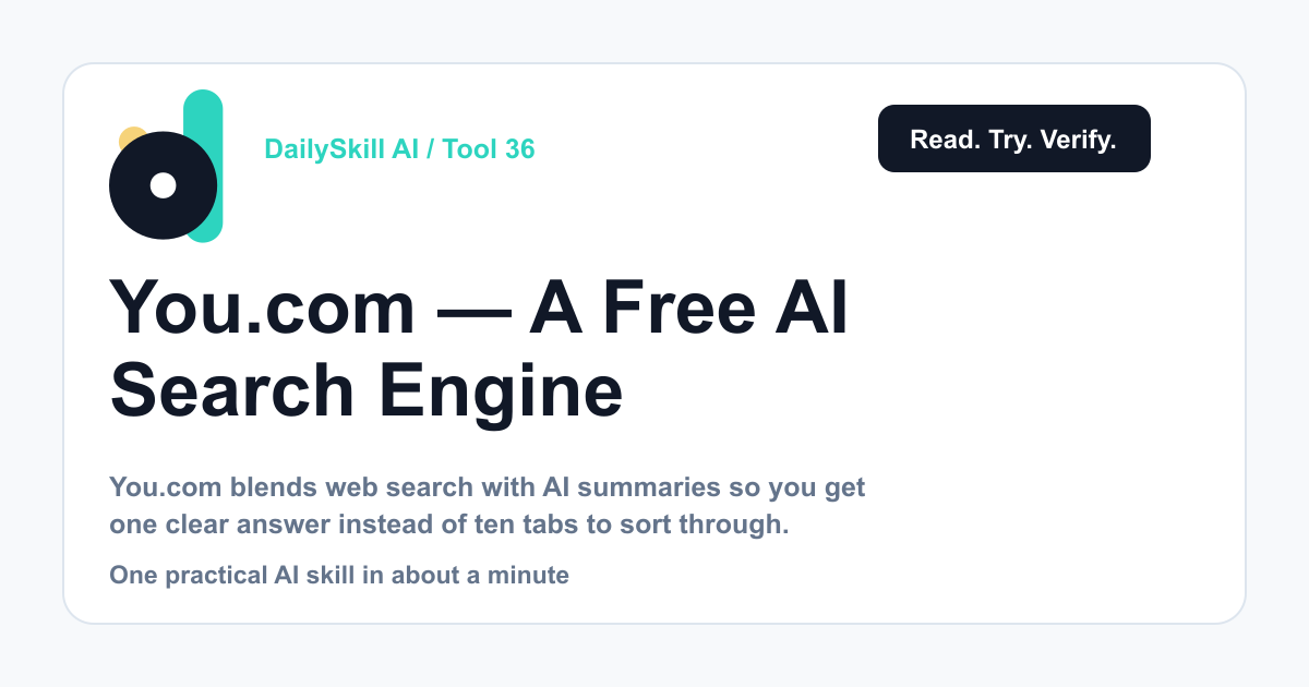 You.com — A Free AI Search Engine That Skips the 10 Blue Links