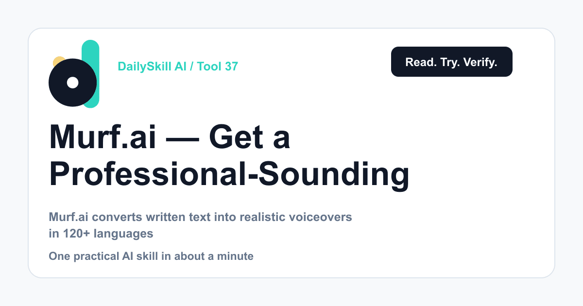 Murf.ai — Get a Professional-Sounding Voiceover Without Hiring a Voice Actor