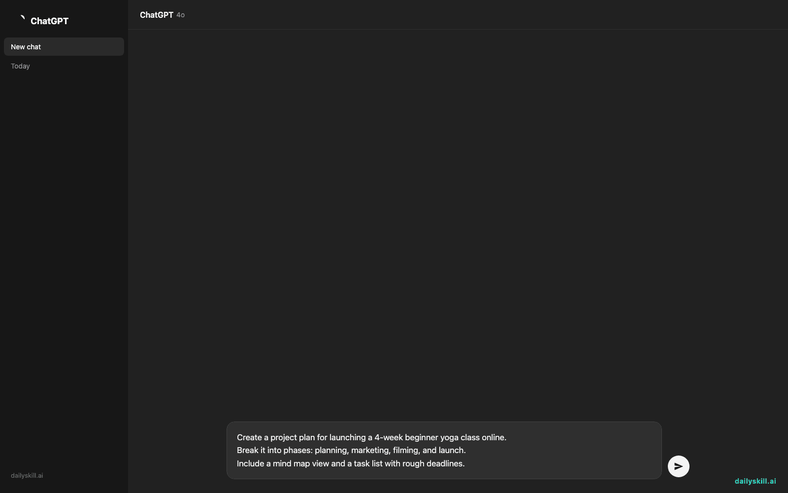 Taskade — Let AI Build Your Project Plan While You Just Describe It - Prompt input visual