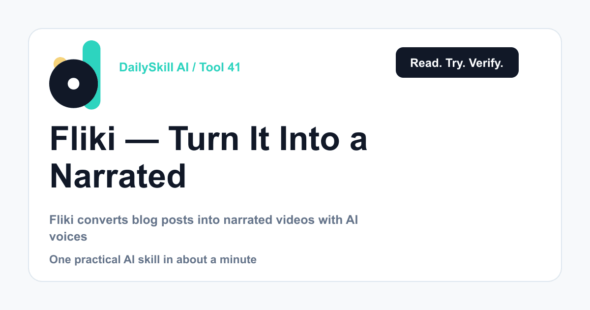 Fliki — Turn a Blog Post Into a Narrated Video Without Touching Editing Software