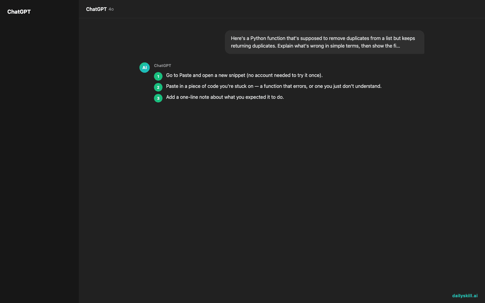 Paste — Turn Any Code Snippet Into a Free Coding Lesson - Expected AI result visual