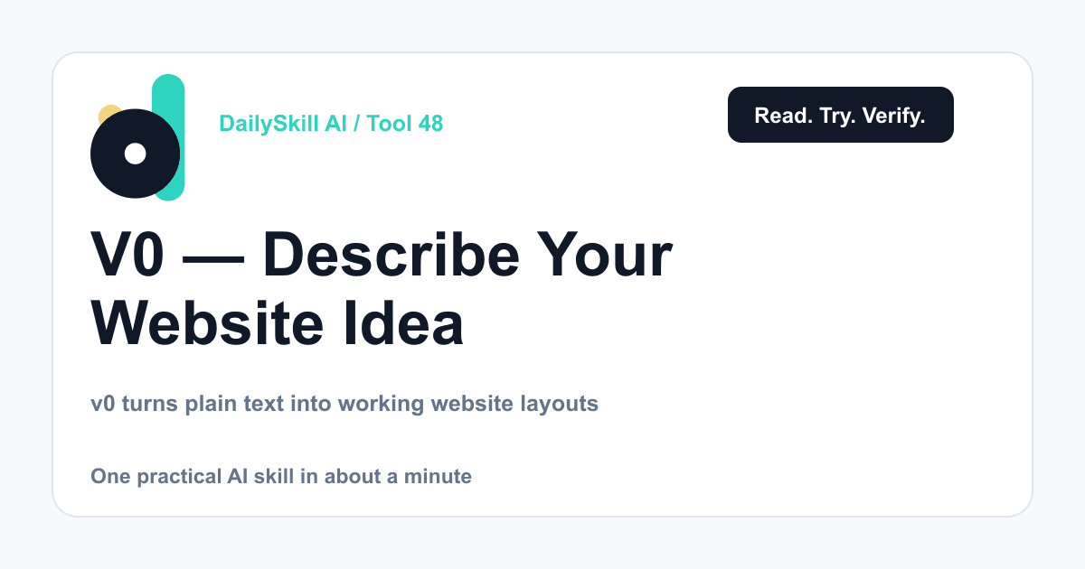 v0 — Describe Your Website Idea, Get a Real Layout Back in Minutes