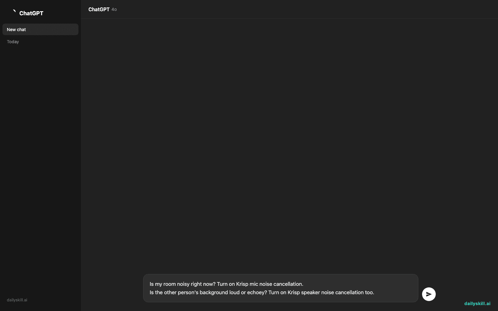 Krisp — the AI that makes your noisy room disappear on calls - Prompt input visual