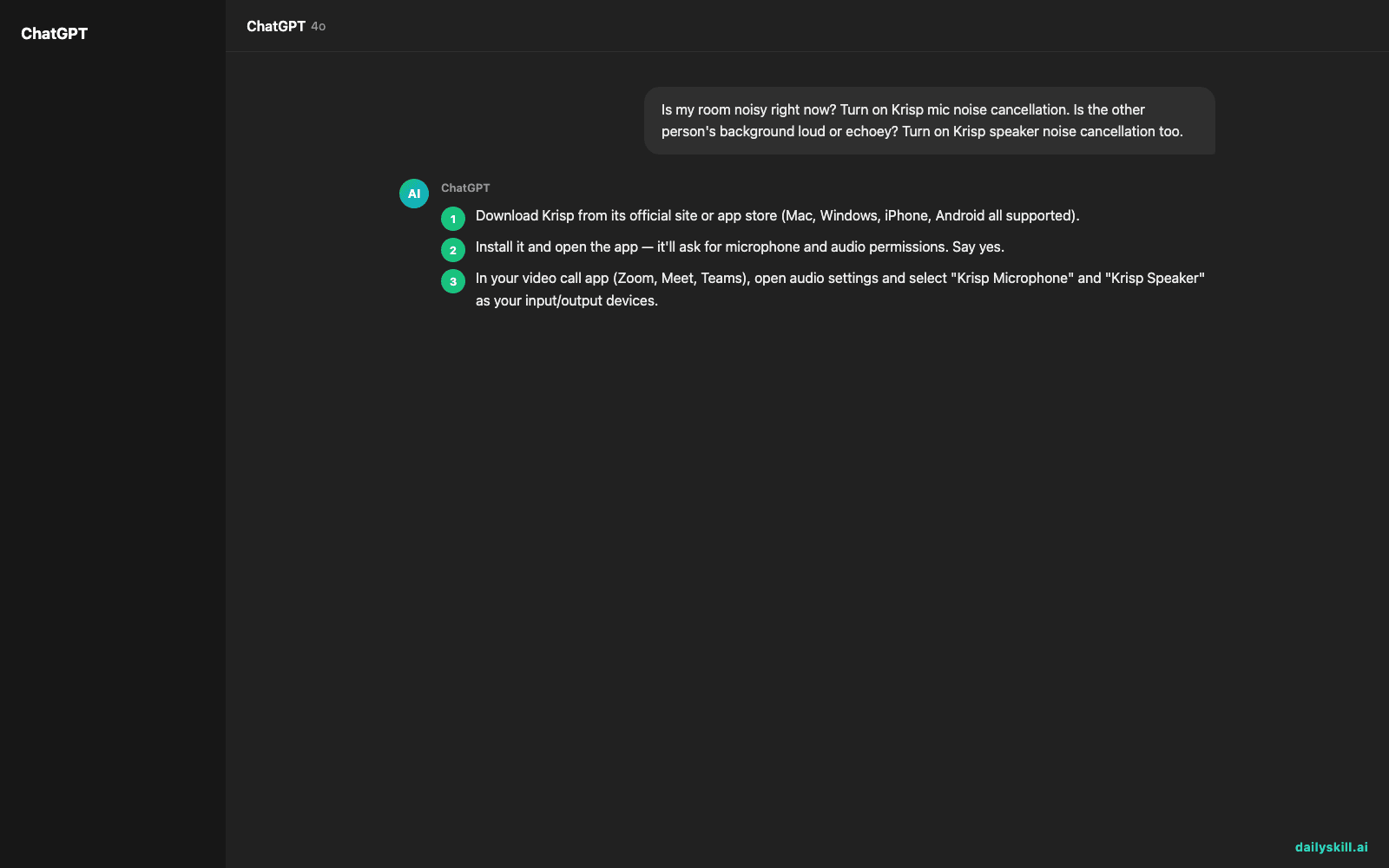 Krisp — the AI that makes your noisy room disappear on calls - Expected AI result visual