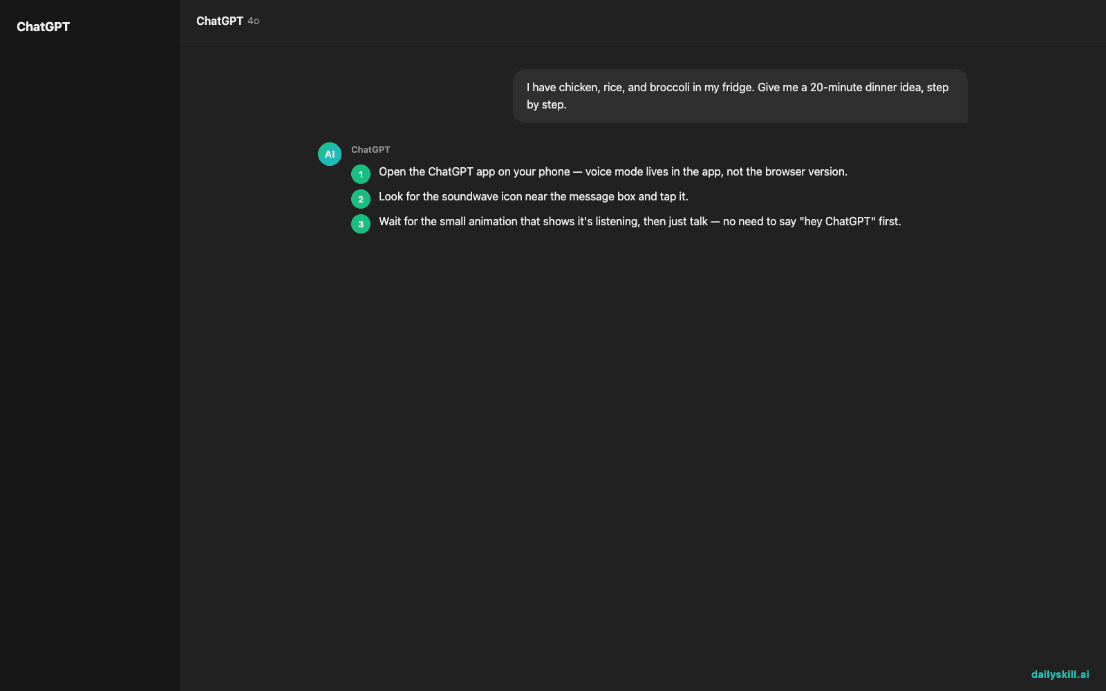 ChatGPT Voice Mode — Have an Actual Spoken Conversation With AI - Expected AI result visual