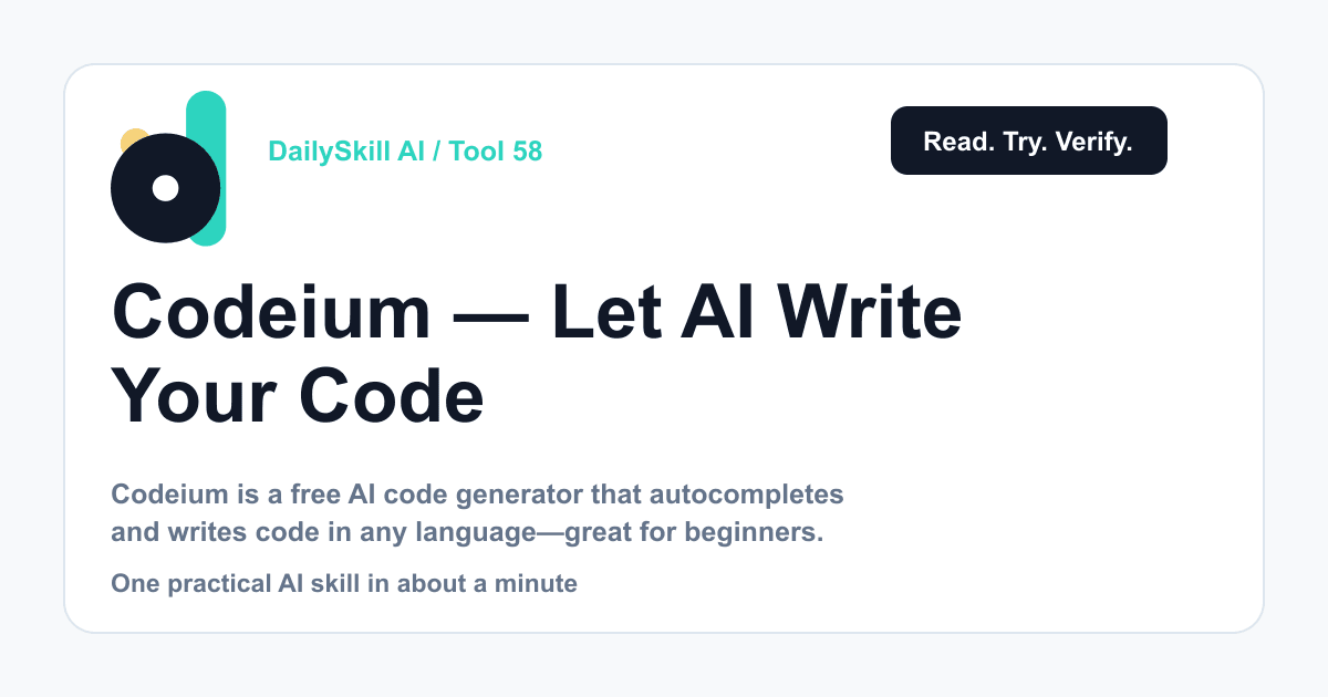Codeium — Let AI Write Your Code While You Learn