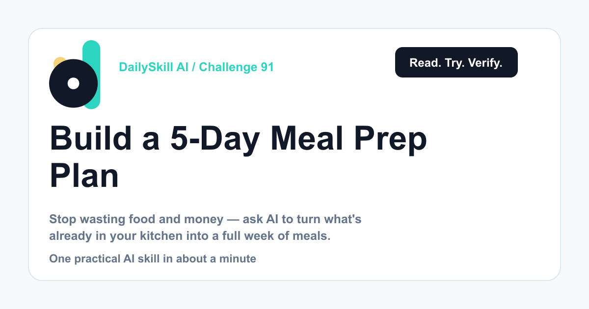 Build a 5-Day Meal Prep Plan From What’s Already in Your Kitchen