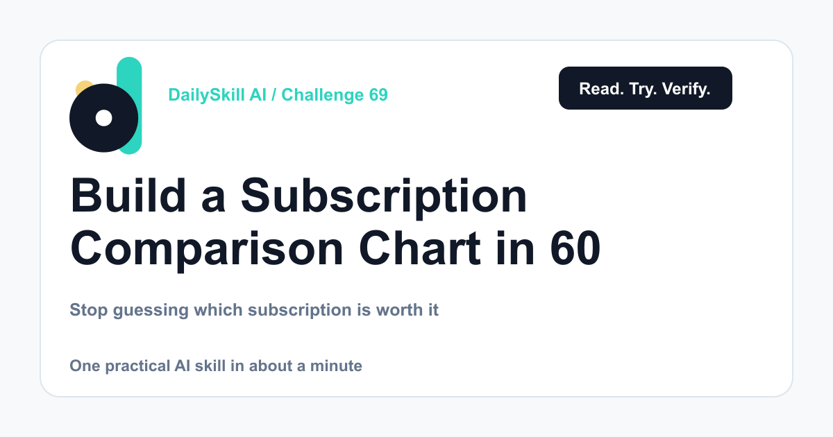 Build a Subscription Comparison Chart in 60 Seconds