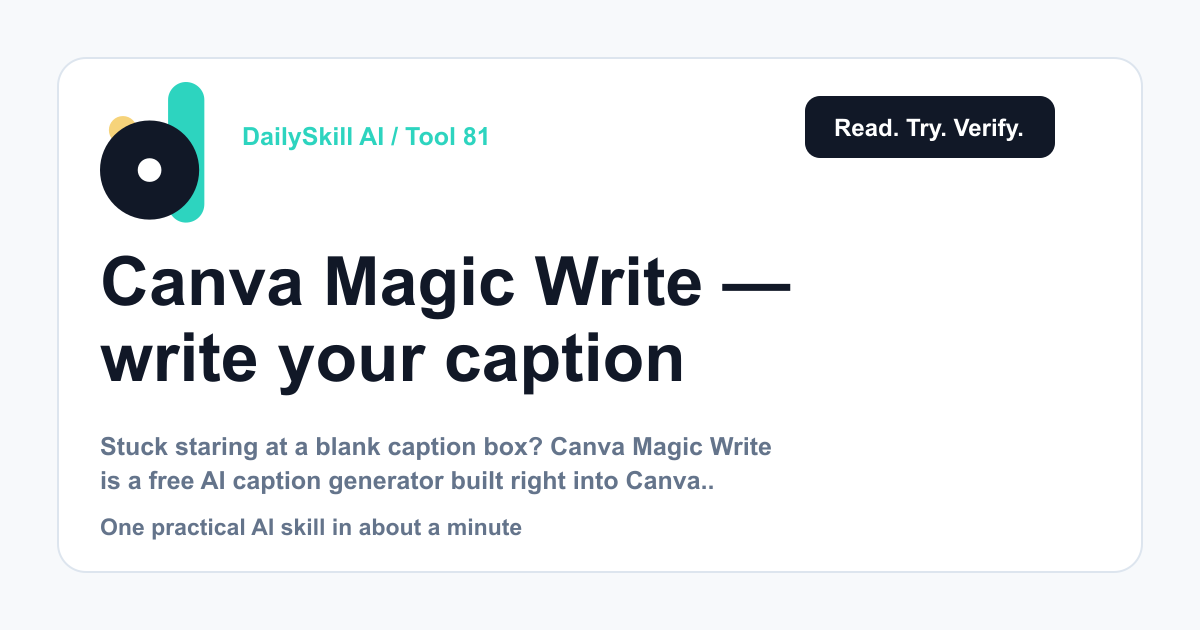 Canva Magic Write — write your caption while your coffee’s still hot
