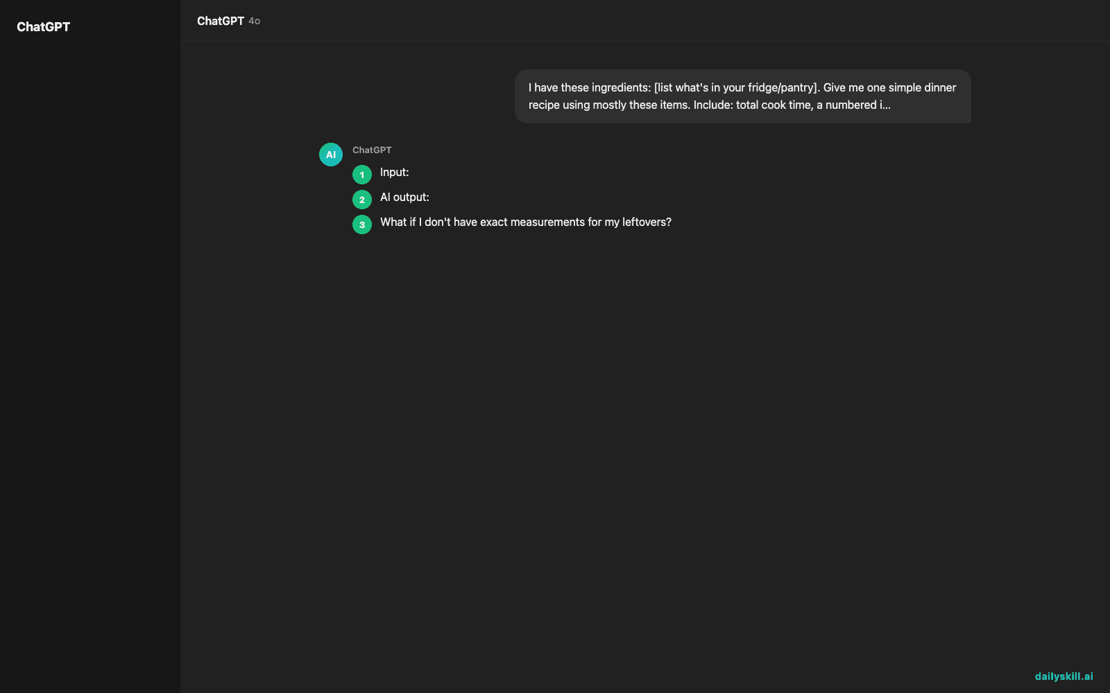 Turn Random Fridge Leftovers Into Tonight's Dinner Plan With AI - Expected AI result visual