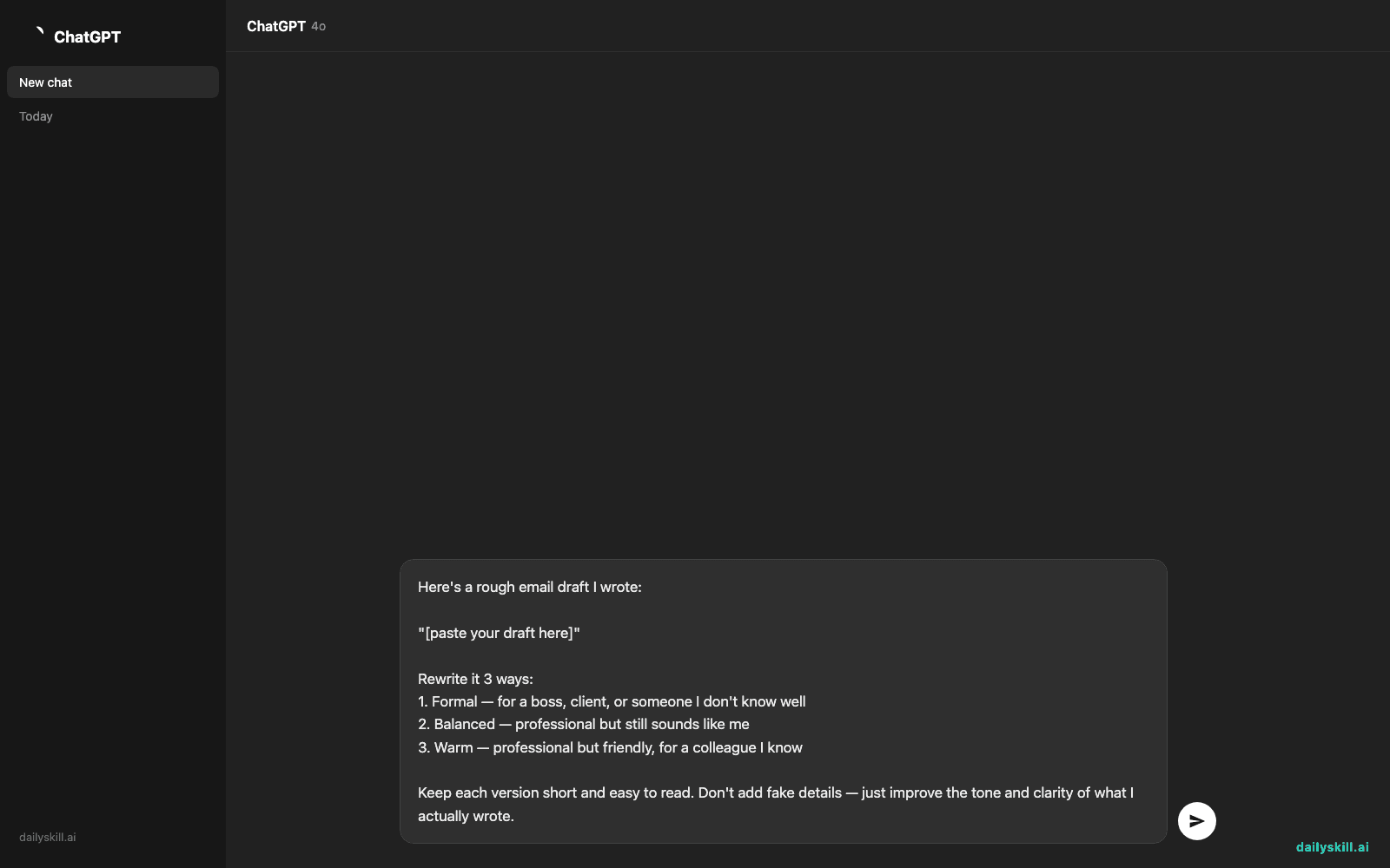 Rewrite Any Email to Sound More Professional — in 60 Seconds — Prompt input visual