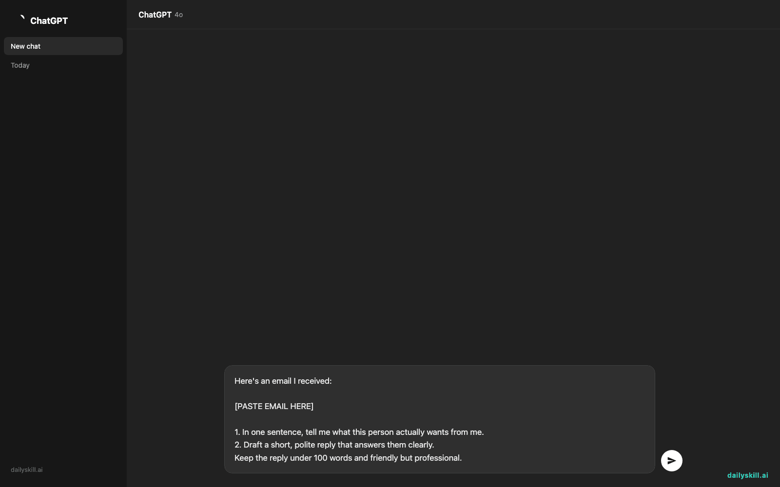 Turn a Confusing Email Into a Clear Reply in Under 60 Seconds - Prompt input visual