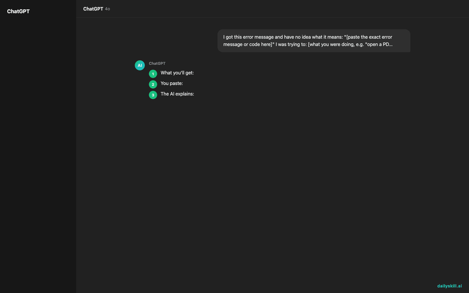 Decode That Confusing Error Message in 60 Seconds — Expected AI result visual